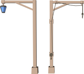 sketch vector illustration silhouette design classic vintage city park lamp ethnic europe  