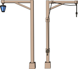 sketch vector illustration silhouette design classic vintage city park lamp ethnic europe  