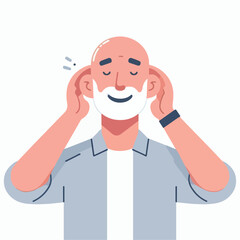 bald adult man vector image
