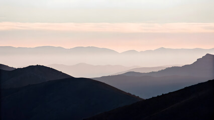 Simple minimalist landscape silhouette