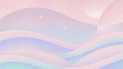 Soft pastel art with fluid shapes and