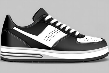Modern monochrome sport sneaker illustration for athletic lifestyle uses