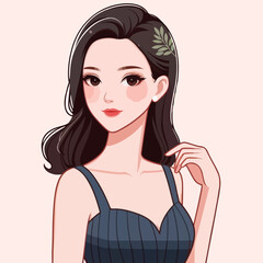 vector image of woman wearing beautiful dress