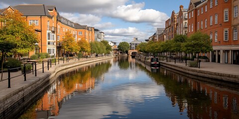 Canal Cityscape Reflections