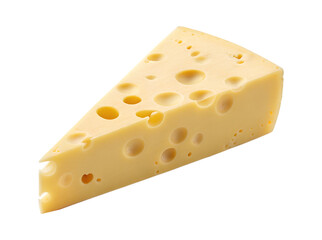 Piece of Swiss cheese isolated on transparent background