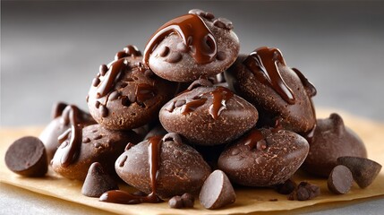 Chocolate treats with chocolate drizzle