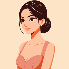 vector image of woman wearing beautiful dress