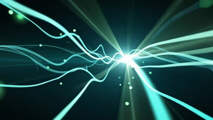 Dynamic Light Waves with Vibrant Particles Creating a Waveform Pattern in a Celestial Space Background for Abstract Concepts and Designs