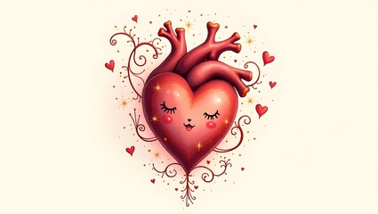 Pink Heart Valentine Background with  Arrows
