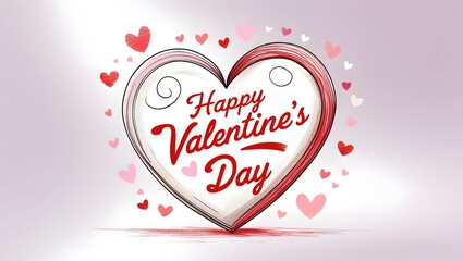 Festive Valentine's Day Banner with Cute Hearts and Text