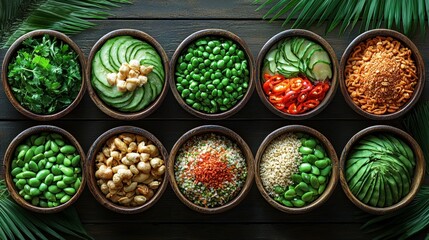 Vibrant Bowls of Fresh Ingredients: A Culinary Delight