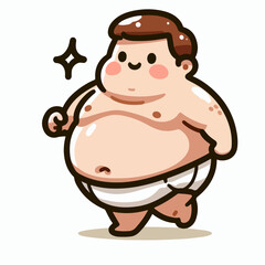 Naklejka premium cartoon fat person vector illustration
