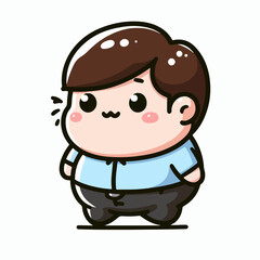 cartoon fat person vector illustration