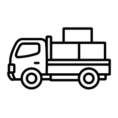 배달 박스를 싣고 있는 트럭