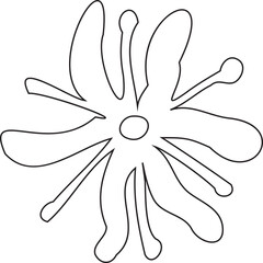 Abstract Flower Minimalist Line Art Hand Drawn