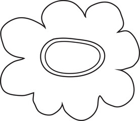 Abstract Flower Minimalist Line Art Hand Drawn