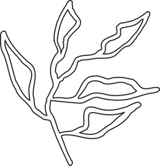 Abstract Leaf Minimalist Line Art Hand Drawn