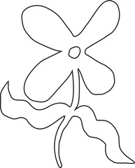 Abstract Flower Minimalist Line Art Hand Drawn