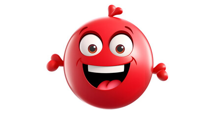 Cheerful red bomb character laughing joyfully - Cartoon illustration