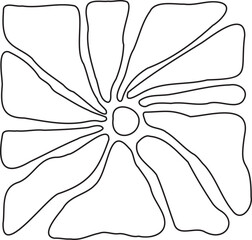 Abstract Flower Minimalist Line Art Hand Drawn