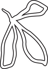 Abstract Leaf Minimalist Line Art Hand Drawn