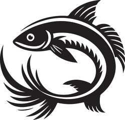 Fototapeta premium fish vector illustration, fish logo silhouette vector
