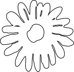 Abstract Flower Minimalist Line Art Hand Drawn