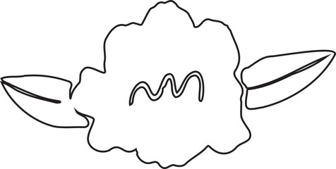 Abstract Flower Minimalist Line Art Hand Drawn