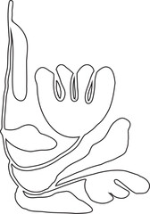 Abstract Flower Minimalist Line Art Hand Drawn