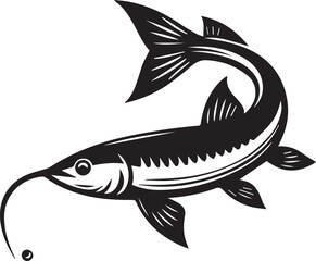 fish vector illustration, fish logo silhouette vector