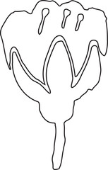 Abstract Flower Minimalist Line Art Hand Drawn