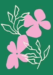 Abstract Flower Shape Poster Hand Drawn