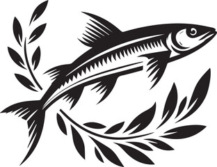 Obraz premium fish vector illustration, fish logo silhouette vector