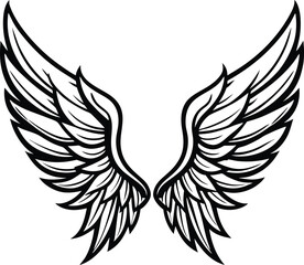 Angel Wings Outline Tattoo Design