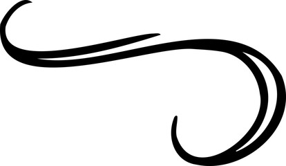 Calligraphy Curvy Line Floral Decoration