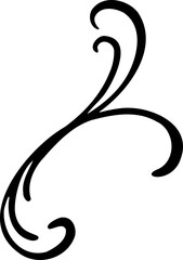 Calligraphy Curvy Line Floral Decoration