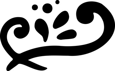 Calligraphy Curvy Line Floral Decoration