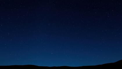 Fototapeta premium Night sky with dark silhouettes of land