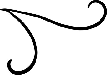 Calligraphy Curvy Line Floral Decoration