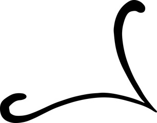 Calligraphy Curvy Line Floral Decoration