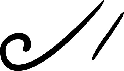 Calligraphy Curvy Line Floral Decoration