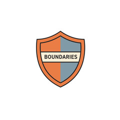 Fototapeta premium Boundaries Shield Symbol, Icon, Transparent Background, Personal Space Protection, Self-Care Concept, For Blogs, Websites, Resources, Content