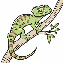vector illustration of a chameleon