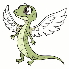 vector illustration of cartoon dragon