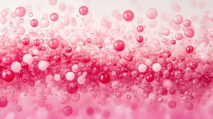 Pink spheres, bubbles, and soft light create a whimsical abstract display.