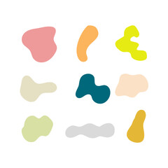 Colorful abstract blobs with fluid shapes, symbolizing creativity, modern design, flexibility, playfulness, art, and uniqueness.