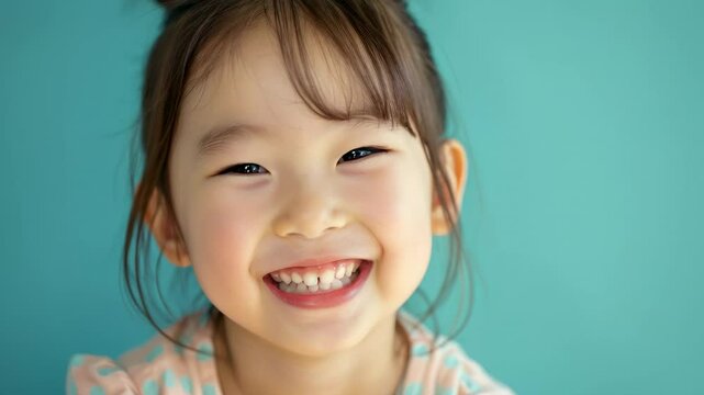幸せいっぱいの笑顔の日本人女の子ポートレート（子供・キッズ・かわいい・楽しい・大好き）
