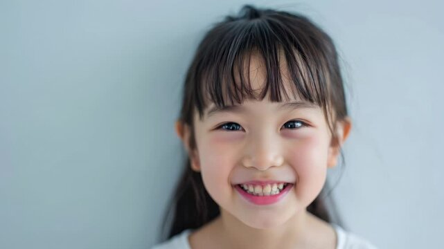 幸せいっぱいの笑顔の日本人女の子ポートレート（子供・キッズ・かわいい・楽しい・大好き）