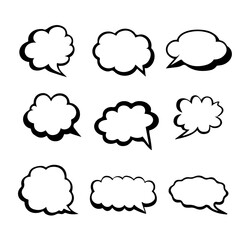 set of comic clouds