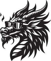 Obraz premium dragon vector, dragon head logo silhouette vector